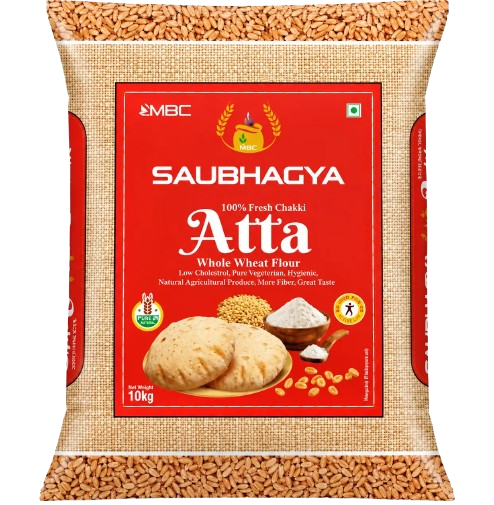 SAUBHAGYA Chakki Atta MBC SAUBHAGYA 100% Fresh Chakki Atta 10kg Pack Renukoot